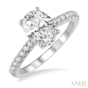 1/3 Ctw Semi-Mount Diamond Engagement Ring in 14K White Gold