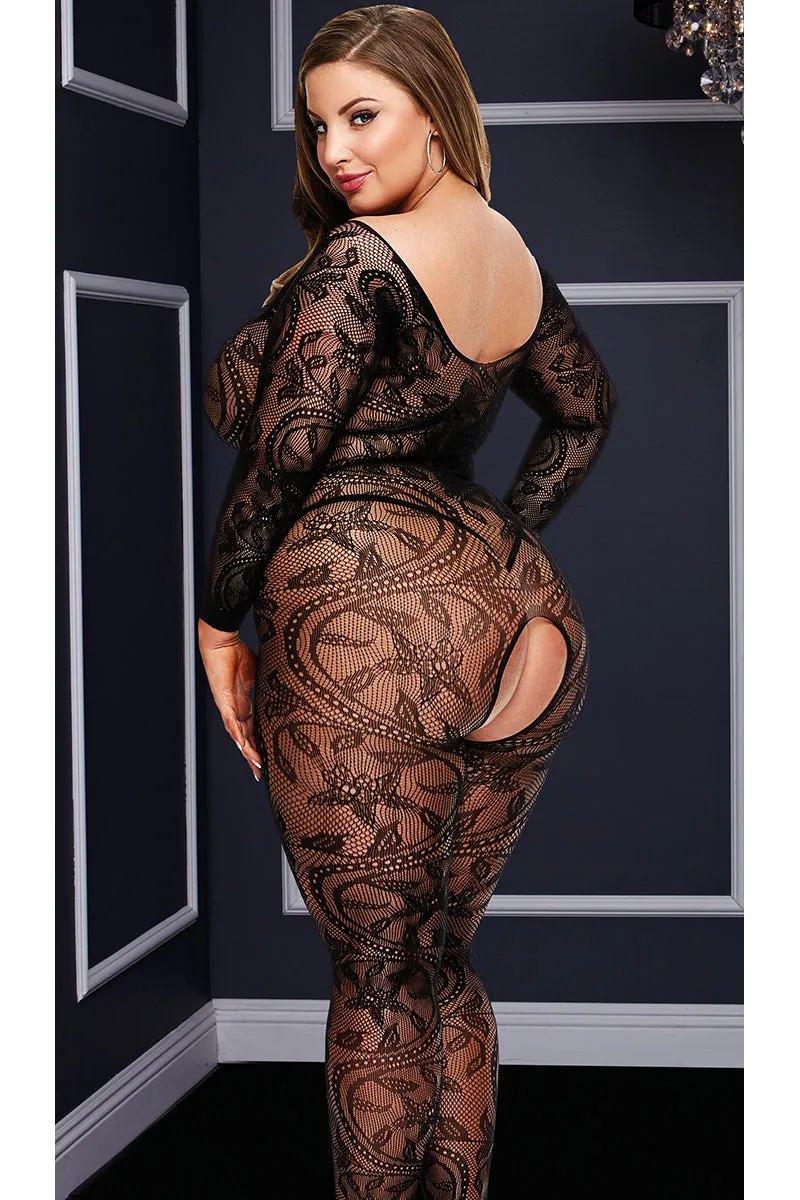 Baci Plus Size Longsleeve Bodystocking XL