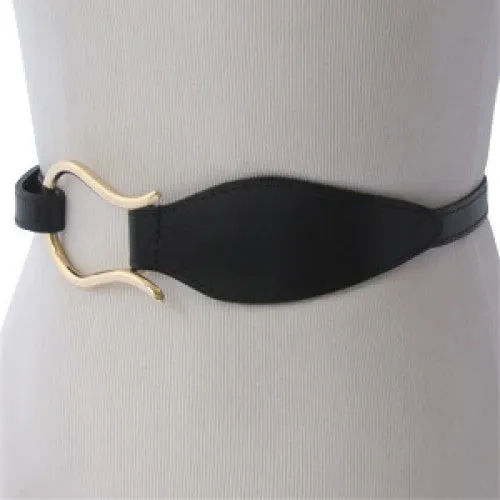 BALI Belts- Black Matte Skinny Waist Belt with Brass Omega Buckle