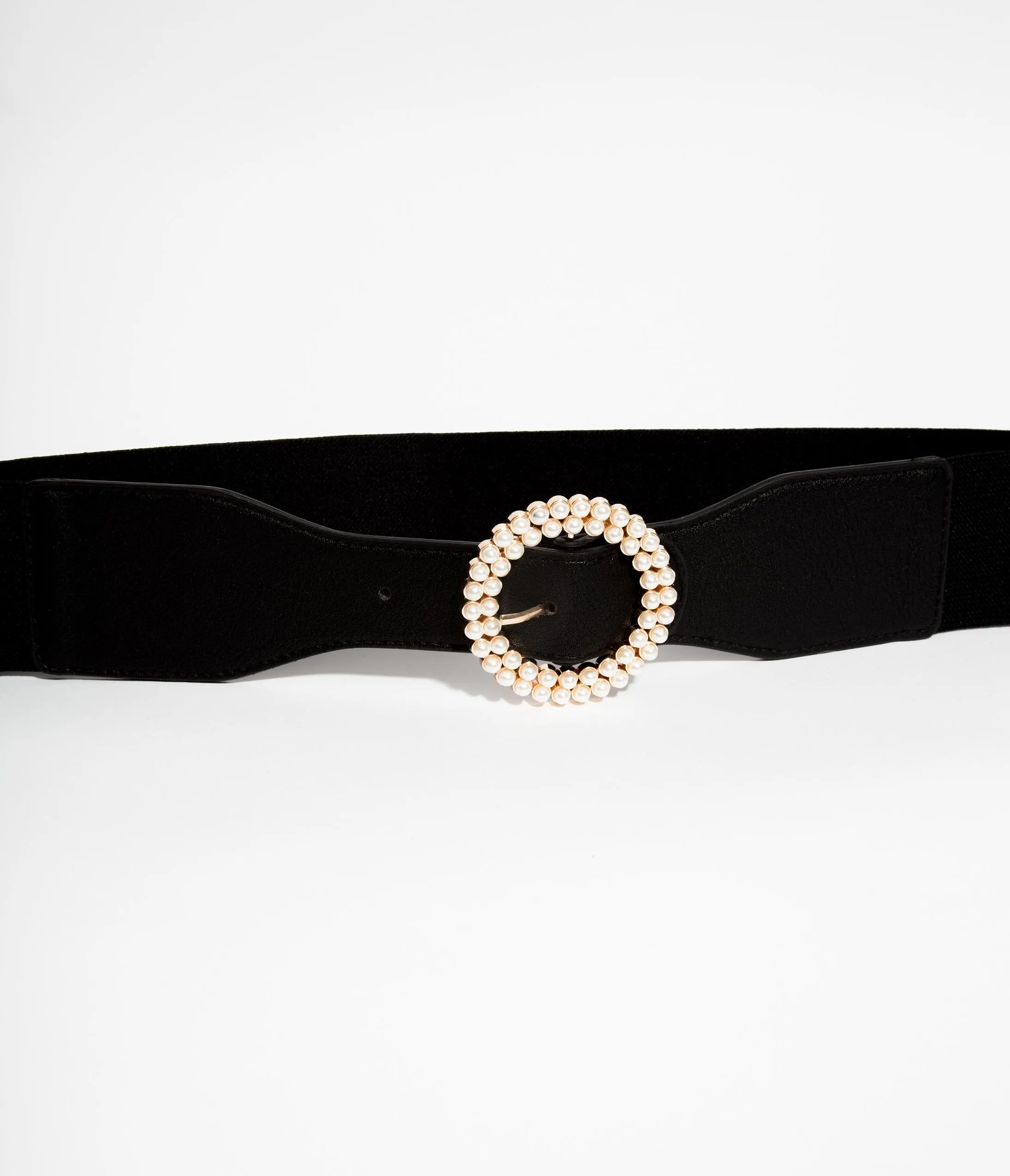 Black & Ivory Pearl Elastic Belt