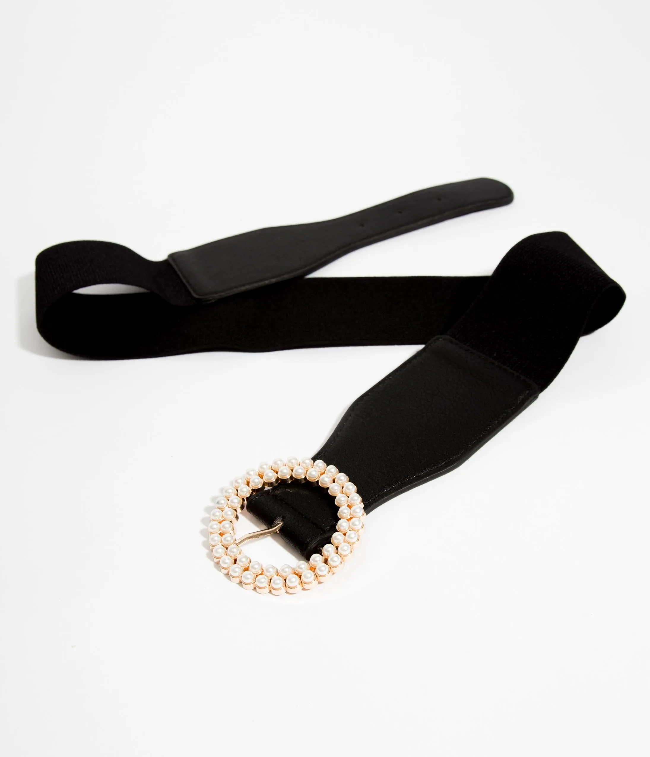 Black & Ivory Pearl Elastic Belt