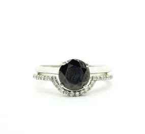 Black Diamond Platinum Solitaire Engagement Ring - Women's Platinum Diamond Ring