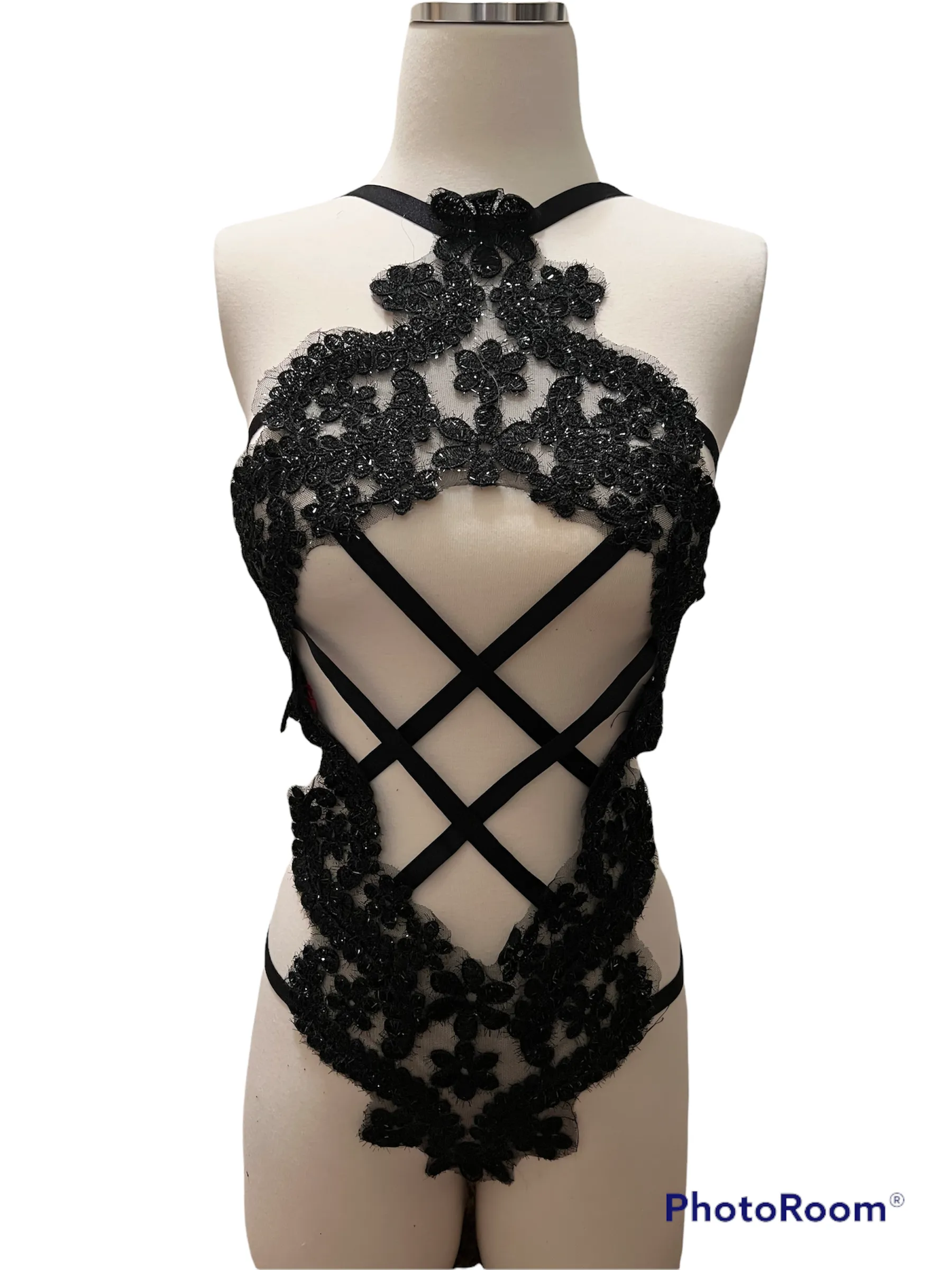 Criss Cross full body Lace Cage Harness Lingerie