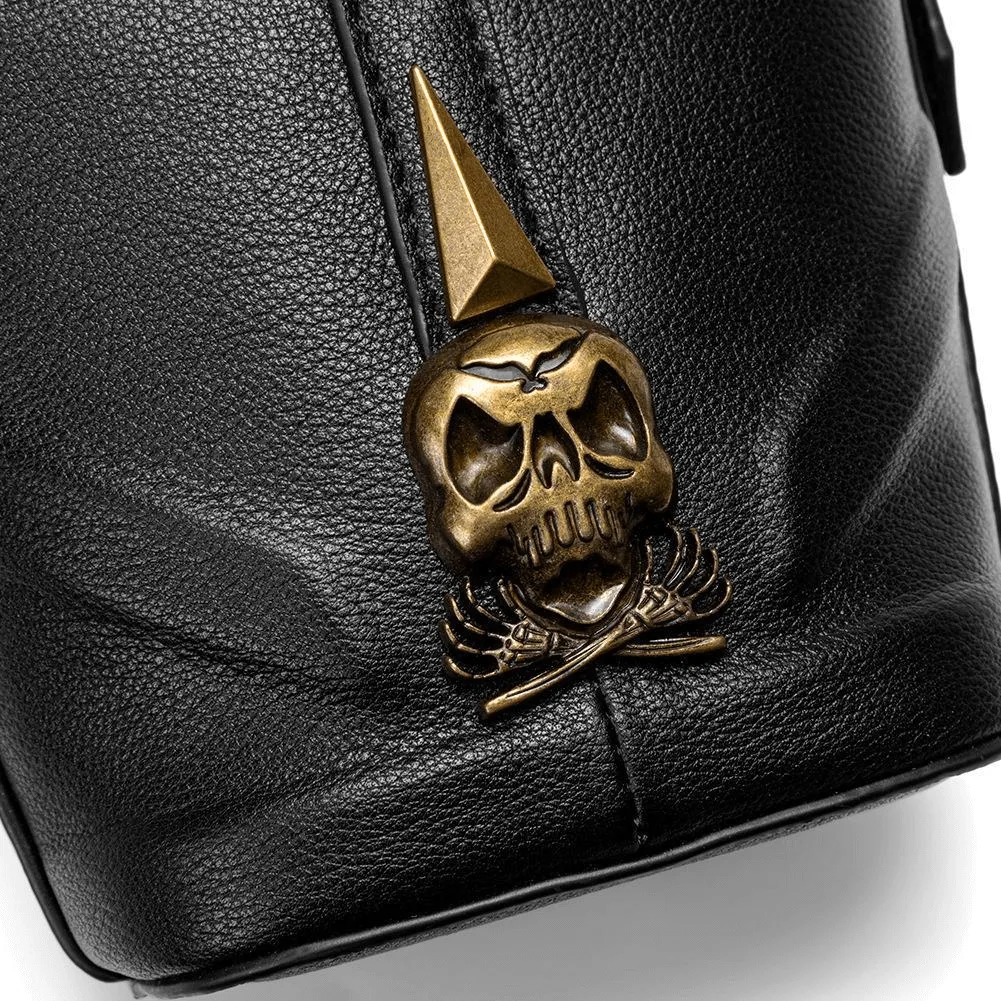 Fashion Rivets Small Shoulder Bag / Steampunk Skull Bucket Bag for Women