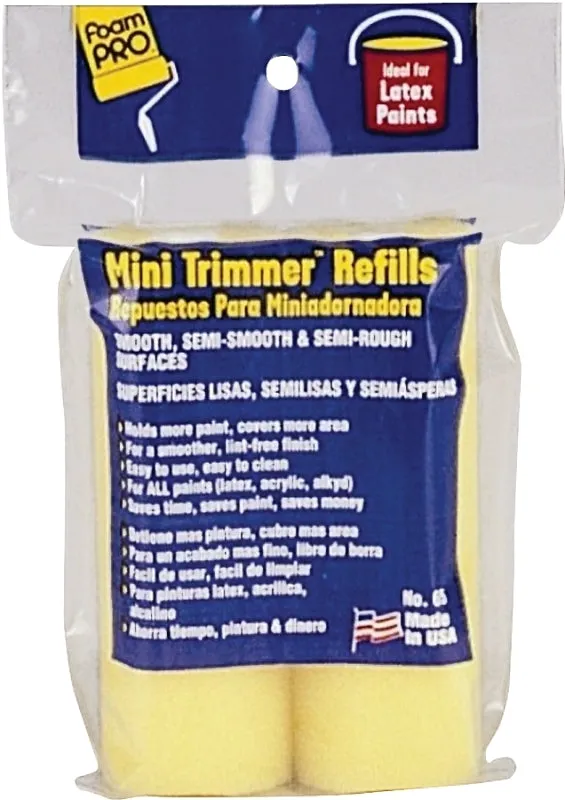 Foampro 65 Trimmer Refill, 3/8 in Thick Nap, 4 in L, Foam Cover :EA: QUANTITY: 1