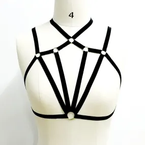 Geometric Harness Bra Goth Fetish Lingerie