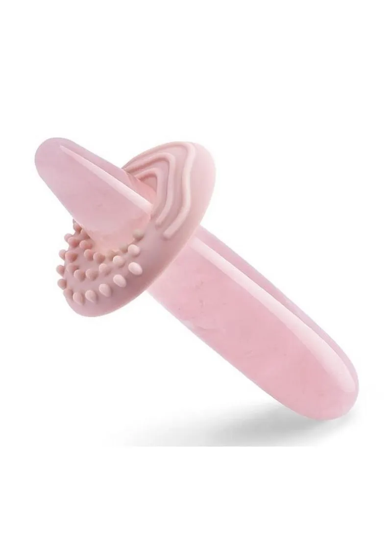 Le Wand Crystal Slim Wand with Silicone Ring - Rose Quartz