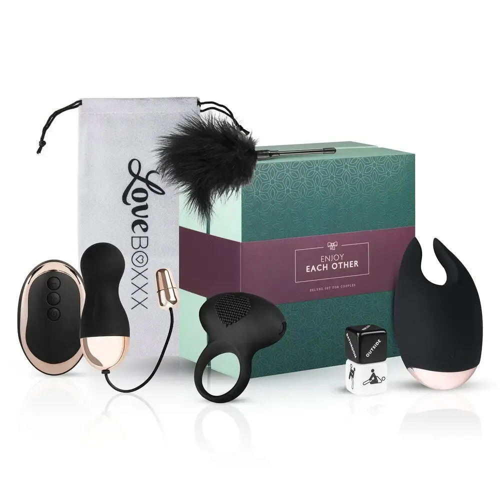 Loveboxxx Silicone Black Box Gift Set for Couples