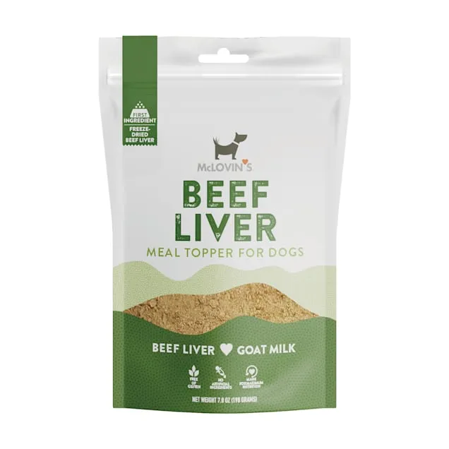 McLovin's Pet Freeze Beef Liver Dried Dog Topper Supplement 7 oz.