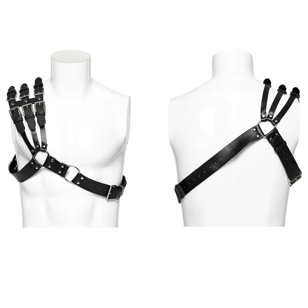 Men's Punk Multi-buckles Faux Leather Harness