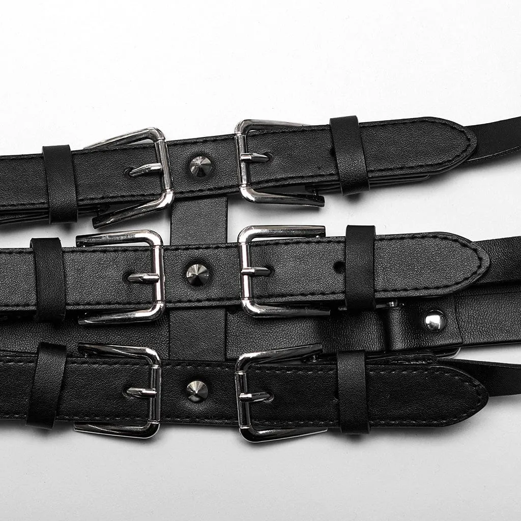 Men's Punk Multi-buckles Faux Leather Harness