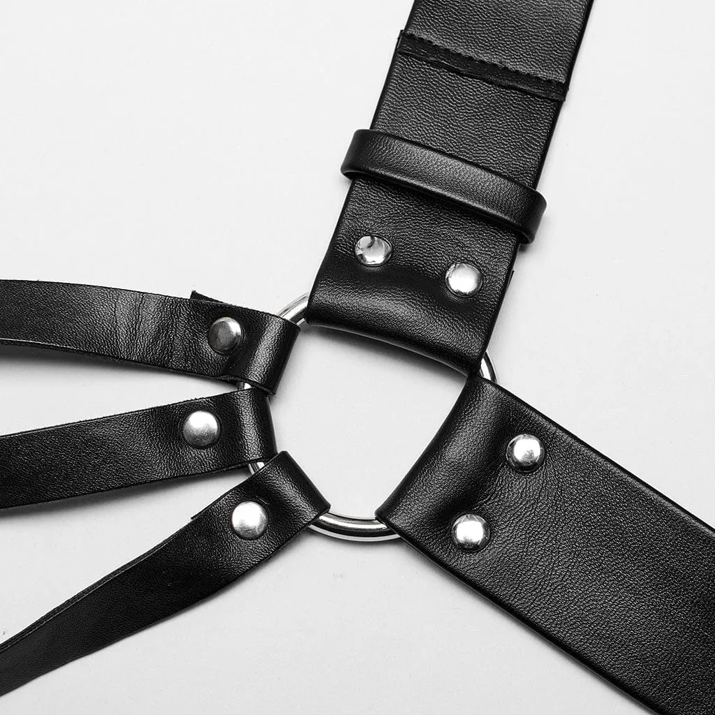 Men's Punk Multi-buckles Faux Leather Harness