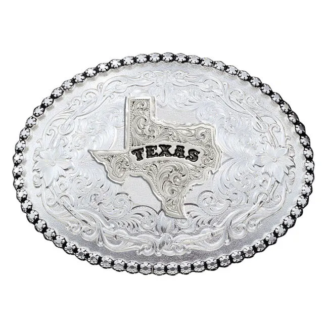 Montana Silversmiths Men's Antiqued Silver 6189 Series Texas State Buckle