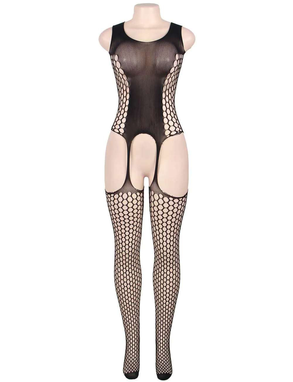 New Bold Cutout Pothole Black Bodystockings Egypt