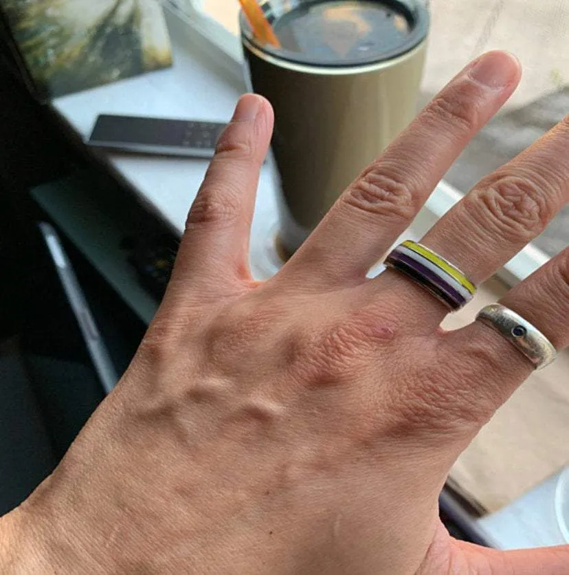 Non-Binary Pride Stainless Steel Ring