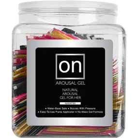 On for Her Arousal Gel Single Use Packet Tub - Asst. Flavor