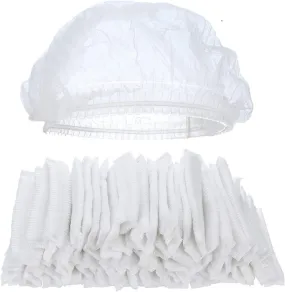 Pack of 1000 White Mob Caps 21” Hair Caps with Elastic Stretch Band