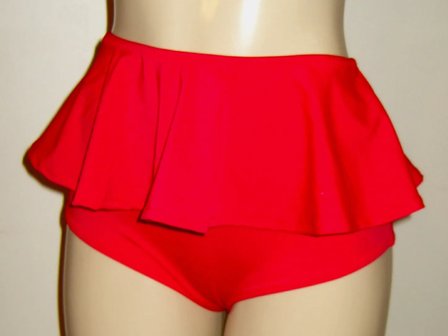 Peplum High Waist Skirt Bikini Swimsuit Bottoms