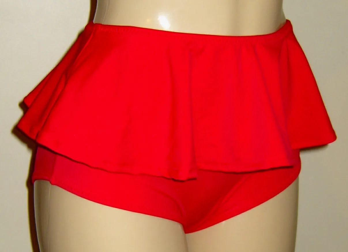 Peplum High Waist Skirt Bikini Swimsuit Bottoms