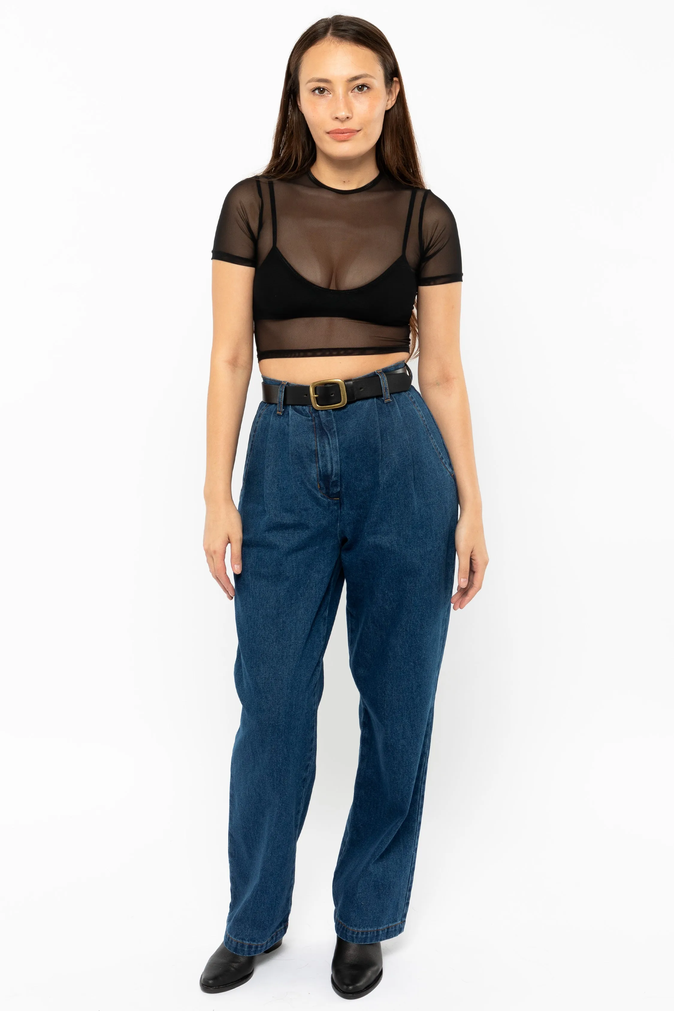 RDNW350 - Pleated Denim Straight Leg Pant