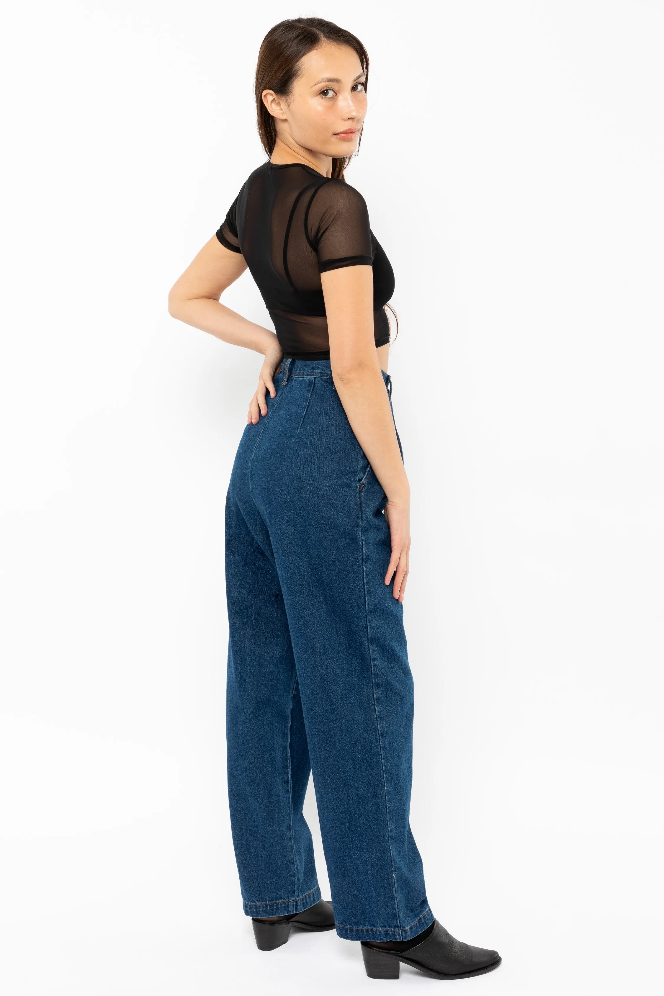 RDNW350 - Pleated Denim Straight Leg Pant