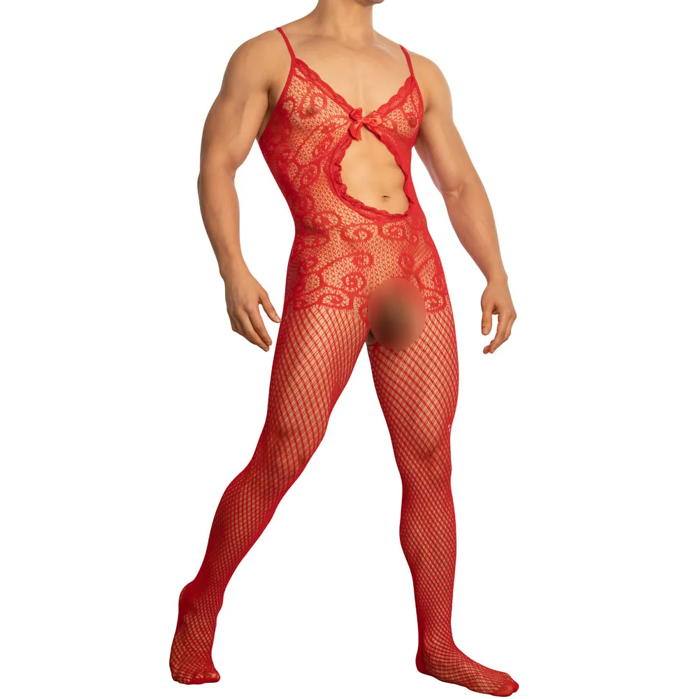 Secret Male SMC009 Sexy  Crocheted Fishnet Bodystockings