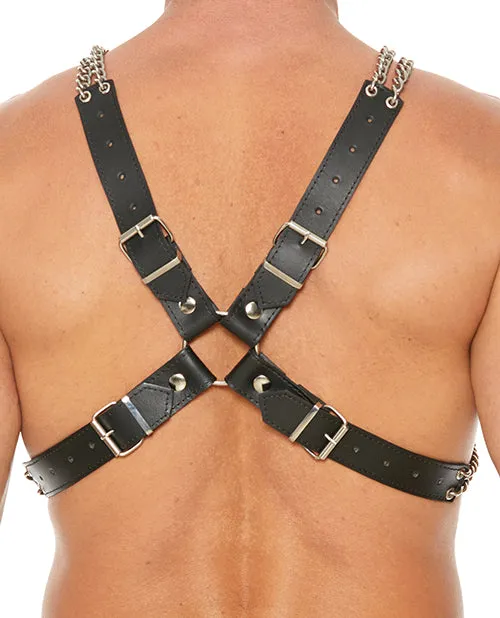 Shots Uomo Chain & Chain Harness - Black