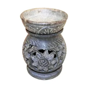 Soapstone Tealight Holder and Oil Burner - Taj