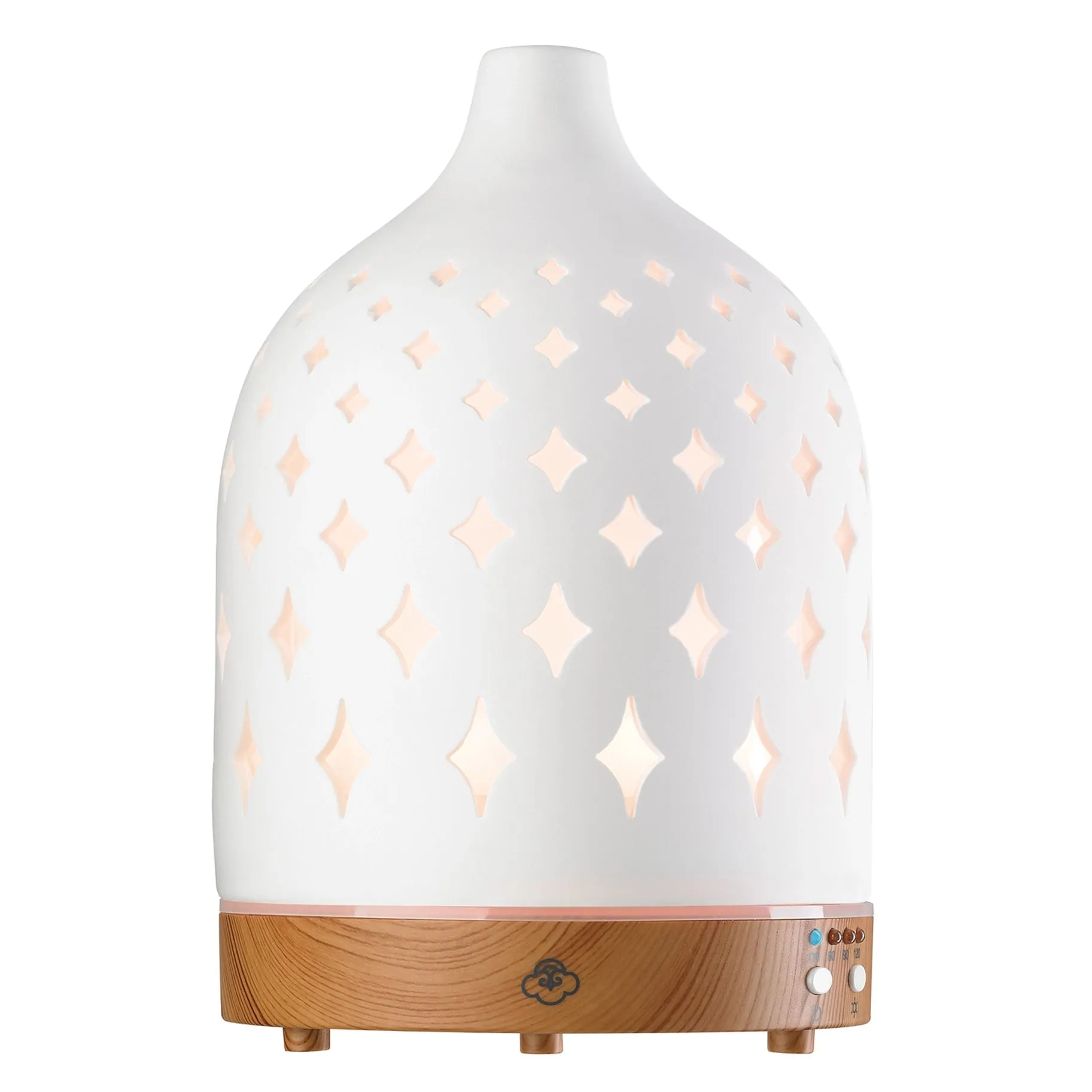 Supernova White Ceramic Ultrasonic Diffuser Light Wood