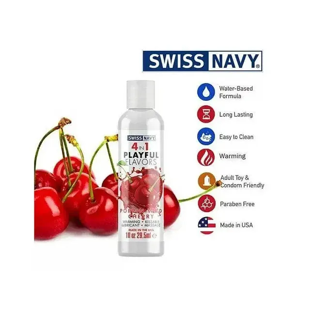 Swiss Navy 4 in 1 Poppin Wild Cherry - 1 oz