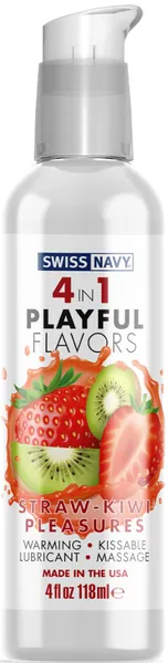 Swiss Navy Playful Flavours - Strawberry and Kiwi - 4 In 1  - 118ml