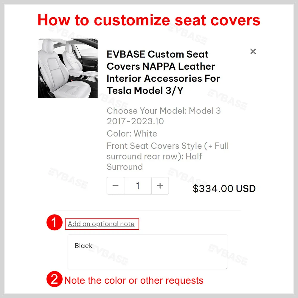 Tesla Cybertruck Seat Covers NAPPA Leather Full Coverage Seat Protector (Black/White)