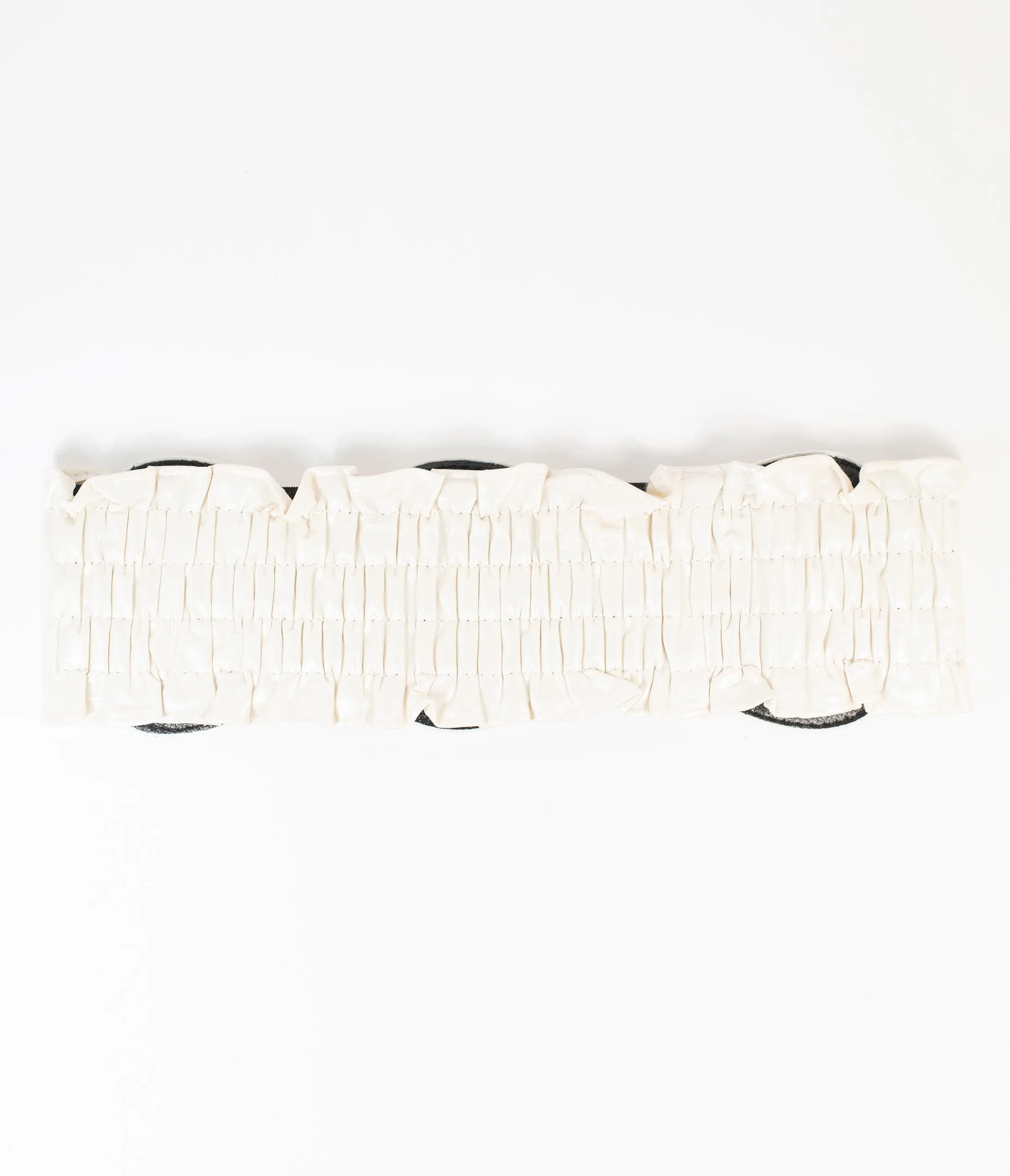 White Ruffle Elastic Cinch Belt