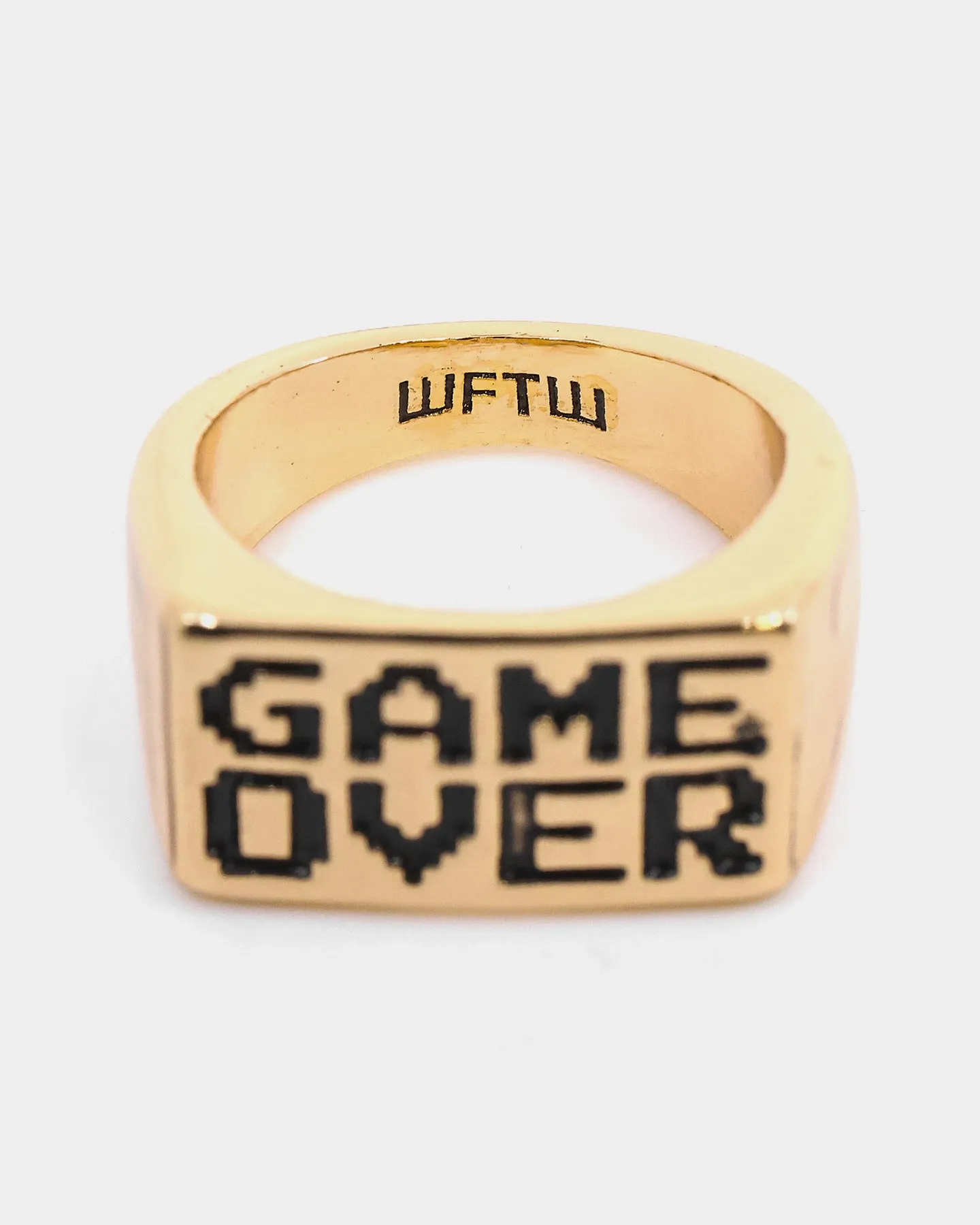 Wild For The Weekend Game Over Signet Ring Gold