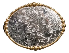 Wrangler Oval Rodeo Gold Silver Belt Buckle